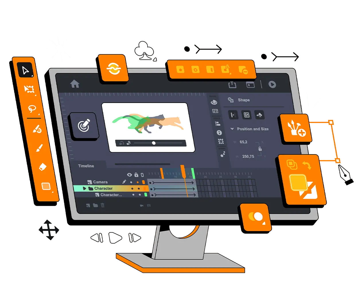 Motion graphics animation for digital branding and visual storytelling.